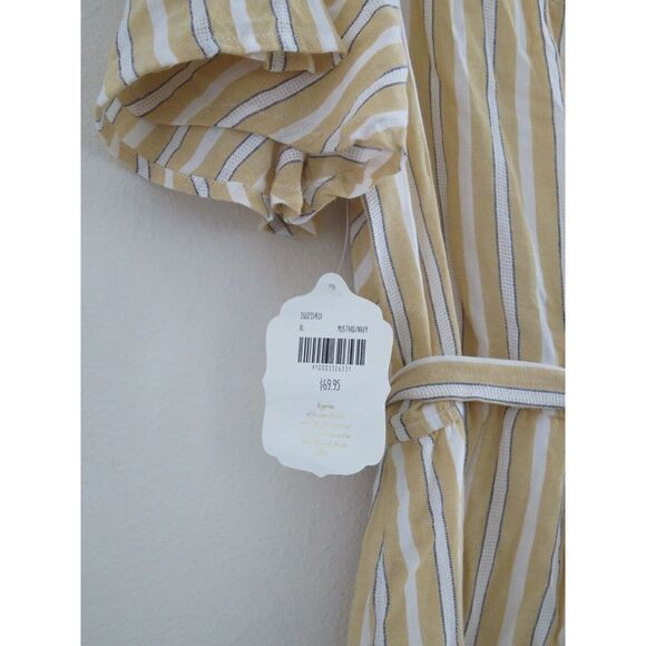 Altar'd State 26U2354EUI Womens Sz XL Mustard/Navy Striped Sleeveless Romper $70 - Picture 3 of 8